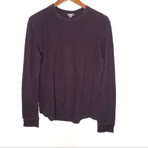 Vince 100% cotton eggplant purple pullover sweater